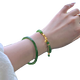 Only two pairs of natural Russian jasper bracelets, ice-transparent spinach green and field jade bracelets, jingle-shaped bamboo bracelets, niche temperament, bamboo bracelets