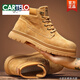 CARTELO leather Martin boots men's heightened retro British high-top work shoes men's high-end mid-top fur men's shoes autumn and winter brown inner height 39