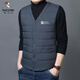 Woodpecker (TUCANO) middle-aged and elderly down cotton vest men's autumn and winter short style inner wear close-fitting waistcoat dad wear warm vest navy blue 3XL suitable for 140-155Jin Jin equals 0.5 kg