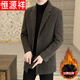 Hengyuanxiang autumn and winter new woolen coat men's coat mid-length thickened casual suit collar middle-aged windbreaker men's trend 8812 dark gray single style 185/2XL 140-165Jin Jin equals 0.5 kg