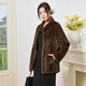 
DONGTIANJIA2025 new imported mink coat for women, whole mink medium-length stand-up collar mink fur fur coat for women, shoulders, brown M 100Jin [Jin equals 0.5 kg] or less