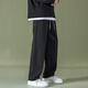 
CLOR casual pants men's spring and autumn wide-leg trendy cotton comfortable sports loose straight trousers CM01 black L