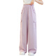 Pitt Pitt girls wide-leg pants summer ice silk work pants 2025 new children's pants summer thin girls summer trousers 15029 pink + 9889 white [set] 150 cm