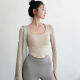 Minghuitong a prueba de choque Sports Sports Training Strong Women Song Simting Fitness Entrenamiento de fitness But de ropa de yoga con red de ropa interior de la almohadilla de cofre DX16837 Folleto verde manga corta S
