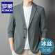 Romon (Romon) Ice Seide Bubble Garn Casual Anzug für Männer dünner Anti-Falten-Anzug 2025 Frühlings- und Sommer-Sonnenschutz Single Western Jacke Hellgrau XL / Größe 180