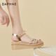 Daphne-Strass-Sandalen für Frauen 2025 SOMMER SOMMER SELTEN SCHULE DICKEN SOLE SPONGE Kuchen Offene Weichhautstudentschuhe Fairy Style Frauenschuhe Gold BN4622303003 35