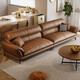 Pinzu italienische Ledersofa Napa Leder-Sofa Wohnzimmer kleines Wohnungssofa PZ-688 2,1 m Drei a