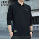 JEEP SPIRIT Jeep sweatshirt men's spring Korean style business bottoming shirt men's casual long-sleeved T-shirt men's black XL