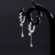Lipan s999 sterling silver sparkling diamond drop earrings for women new earrings tassel earrings cold trend earrings Christmas gift 999 sterling silver earrings exquisite gift box + pair