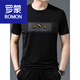 ROMON men's short-sleeved summer new loose ice silk tiger head casual print men's half-sleeved T-shirt men's trendy pure white 733. Letter tiger head 165/ M suggests 95-120Jin [Jin equals 0.5 kg]