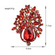 MIEG national style flower brooch, light luxury and elegant diamond-encrusted corsage, retro exquisite full-diamond brooch, gift for mother, red