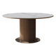 Gaode Meiju solid wood round dining table home modern simple log big round table new pearl litho board round dining table chair combination wasaki style 120 round table + 80 turntable (new pearl) + CY684*4