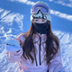 麓格立口罩秋冬女滑雪面罩保暖防风防寒户外骑行登山护颈围脖套护耳罩 滑雪保暖面罩【黑色粉带】