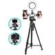 
Mobile phone tripod SLR camera universal micro single stand shooting stabilizer, top shot self-photographing video outdoor Douyin live broadcast bracket S3520 telescopic set (storage bag + mobile phone clip + 1.4-meter stand)