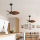 
Mingdenghui Restaurant Balcony Clothes Room Entrance Small Bedroom Inverter Frequency Home Fan Light American Industrial Style Small Ceiling Fan Light Frequency 22-693A Black 3 Leaf + Single-Head Remote Control