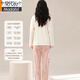 Modal couple's pajamas pure. Cotton one man and one woman spring and autumn long sleeves women cute cartoon large size men's home clothing set AQT 9855 L single woman