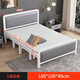 Foldable bed Household foldable portable bed Small bed Office lunch break Single double bed Rental iron bed White 1.0 meters - Jingsufa