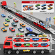 Les jouets pour enfants voitures de piste transformés et éjectés de gros camions voiture en alliage de camion 3-6 ans garçons 1 juin de la journée pour enfants camion de pompier-12 Small Sound et Boîte-cadeau de musique légère