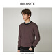 Brloote jacquard wool sweater for men, diamond plaid sheep wool warm sweater for winter, black and red 170/92A