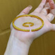 Mo Qianxue French Michelle gold hoop 18K gold bracelet women's open plain hoop bracelet fashion jewelry gold hoop bracelet