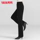 YAYA down pants for women in autumn and winter new fashion versatile straight slim trousers thickened duck down warm pants CF 2325 black 2XL 180/84A
