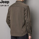 JEEP SPIRIT Jeep velvet shirt 2025 young and middle-aged autumn and winter long-sleeved Tencel winter loose casual shirt anti-wrinkle jacket gray Jeep shirt M 100-115Jin Jin equals 0.5 kg