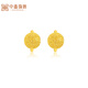 Zhongxin Jewelry pure gold 999.9 frosted small gold bean earrings classic men's and women's gold curved hook earrings in stock 1.26g