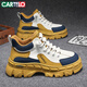 CARTELO men's shoes summer 2025 hot versatile casual shoes for men's high top thick sole height-enhancing work shoes white khaki 42