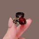Two Worlds Red Mini Small Clip Women's Forehead Clip 2025 New Imitation Pearl Bangs Clip Hair Clip Hair Accessories Mini Flash Diamond Hair Clip