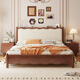 Laisda American Massiv Holzbett Walnuss 1,8 Meter Doppelbett Französisch Klassiker Softpack Festholzbett YF688# 1,8 Bett