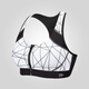 YVETTE (YVETTE) Women's High-Strength Sports Bra Running Shock-proof Steel Wireless Gathering Beautiful Back Sports Lingerie Women HM0130001 1278 White Ten Black S(70A-70D)