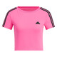Adidas neo kurzärmelige Frauenkleidung 2025 Sommer Neues Lauf-Fitness-Training Sportswear Atmungsfreie Mode Casual Round Neck T-Shirt JV9859 Pulse Magenta s