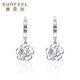Safir birthday gift platinum earrings for women, PT950 platinum hollow rose earrings, one pair, about 2.3 grams