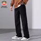Big Mouth Monkey (Paul Frank) American Fashion Jeans Autumn New New Loose Lloped Pantalones de patas ancho Versátiles versátiles de calles High Street 9901 Negro [Auténtico oficial] L [recomendado 120-140Jin [Jin equivale a 0.5 kg]]