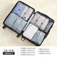 Qingbilin Travel Storage Bag Seven-Piece Storage Bag Underwear Washing Storage Travel Organizing Bag Set Travel Essentials Light Gray丨Lucky Storage Twill Bag