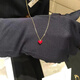 Fat Donglai's same style 18k gold red heart necklace Ai Yi Ke small 18K coral color small love heart