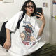 御仕达时尚短袖小众t恤女装潮ins港风体恤圆领印花上衣女夏 T1278白色短袖0 M
