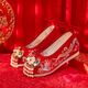 Tianyi Bride Xiuhe Wedding Zapatos Tassel Hanfu Zapatos de estilo antiguo Bordado zapatos de boda Red Red Retro de estilo chino con zapatos de boda Cheongsam Hanfu [Supreme Fengming Red Size 36]