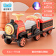 No more fun, no more electric train that can seat four people, 1-6 years old, motorcycle, two-seater, children's remote control car toy car, retro Chinese red (spray dual electric dual drive remote control)