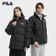 斐乐斐乐官方情侣款羽绒服2024冬新款时尚休闲舒适连帽保暖外套 正黑色-BK 180/100A/XL