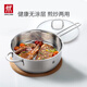 ZWILLING Nova Plus set wok, steamer, soup pot, steamer, frying pan, spatula, pot, spoon, kitchenware set, stainless steel pot, 6-piece set