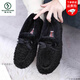 Zapatos de invierno Woodpecker, gorros para mujer, además de terciopelo grueso, zapatos exteriores de algodón para mujer, zapatos viejos de tela de Beijing, zapatos cálidos y peludos para mujer M06 más terciopelo color café pies gordos grandes 35