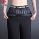 Pierre Cardin 2025 new down pants for women to wear in winter - 40 degrees below zero, goose down, middle-aged and elderly, high-waisted, large cotton, Northeastern mom, black, elasticated and removable, M, weight 100~110Jin Jin equals 0.5kg, fill power 850+