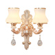 Film and television wall lights LED European style bedroom bedside lights Living room background decoration wall lights Atmospheric KTV hotel crystal wall lights X698 double heads