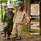 Dudujia Boys Outdoor Suit Autumn Clothes Children's Camping Style Stand Collar Pullover Trousers Girls Fashionable Fleece Jackets Tops and Pants Green 90