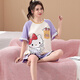 Langsha Madre e hija Dress Padamas Pajamas Summer Summer de algodón delgado de algodón de manga corta Ropa para el hogar Niña del verano Lyp684 S (150) 140-150cm/68-82Jin [Jin equivale a 0.5 kg]
