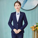 Iyasha hotel front desk reception work clothes for women high-end temperament professional suit suit Chinese catering waiter work clothes blue suit + shirt + pants XL recommended 110-120 Jin Jin equals 0.5 kg