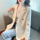 Miao Yijia blazer women's autumn suit jacket casual commuting small suit new temperament versatile jacket top for women temperament versatile suit jacket off-white M (reference 95-105Jin Jin is equal to 0.5 kg)