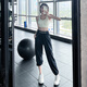 LULU CENTURY Pilates training yoga sweatpants for women summer thin quick-drying breathable loose running naked fitness pants for women black M