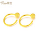Tico Passepartout pure gold frosted plain hoop gold earrings for women 5D hard gold earrings round bead earrings birthday gift